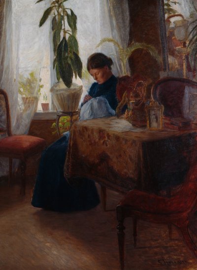 Kadın dikiş ile iç by Sven Jorgensen