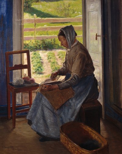 Kadın Taraklama (tuval üzerine yağlı boya) by Sven Jorgensen