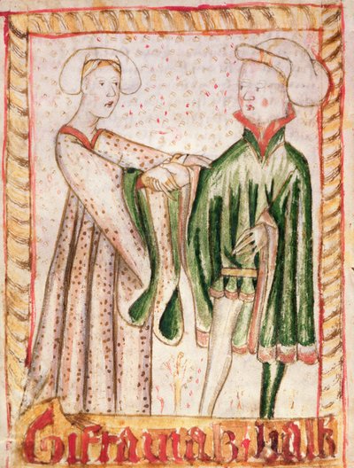 Bir Evlilik, Magnus Eriksson (1319-64) Ulusal Hukuk Kodlarından c.1450 by Swedish School