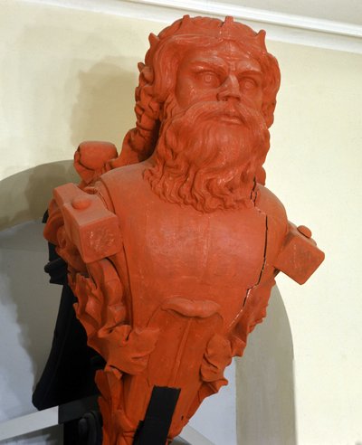 İskandinav tanrısının adını taşıyan İsveç korvet Thor figürü. Sembolü çekiçtir. 1841 yılında inşa edilmiştir. Marinmuseum Karlskrona, İsveç. by Swedish School