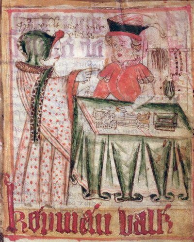 Magnus Eriksson (1319-64) c.1450 Ulusal Kanun Kodlarından bir dükkanın içi by Swedish School