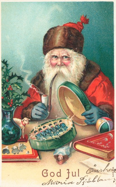 İsveç Noel kartı (renkli taş baskı) by Swedish School