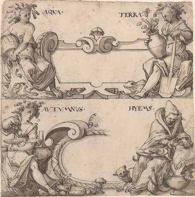 Su ve Toprak/Sonbahar ve Kış by Swiss 16th Century