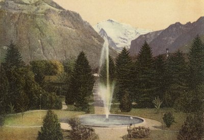 Bernese Oberland: Interlaken, Kurgarten (renkli fotoğraf) by Swiss Photographer