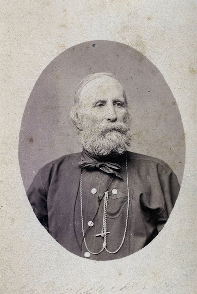 Giuseppe Garibaldi (1807-1882), İtalyan politikacı. 1875 civarında. Lacomée ve Lacroix atölyesinin fotoğrafları. Cenevre. by Swiss Photographer