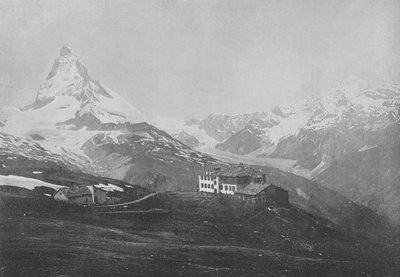 Ryffelberg, Matterhorn ve Dent-Blanche (s/b fotoğraf) by Swiss Photographer