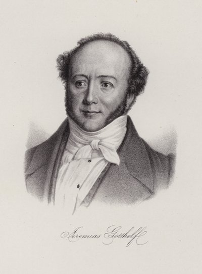 Albert Bitzius, Jeremias Gotthelf mahlasıyla yazan İsviçreli romancı (gravür) by Swiss School
