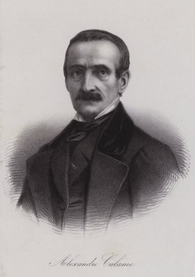 Alexandre Calame, İsviçreli manzara ressamı (gravür) by Swiss School