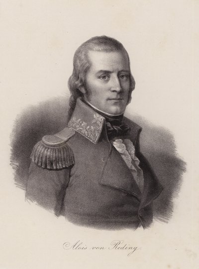 Alois von Reding, İsviçreli subay, devrimci ve politikacı (gravür) by Swiss School