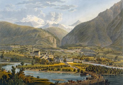 Brig on Rhone, Bernese Alpleri, İsviçre, 1819. by Swiss School