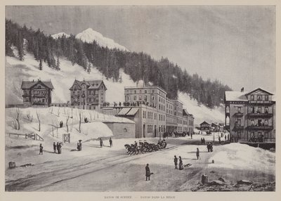 Karda Davos, Davos dans la Neige (lito) by Swiss School