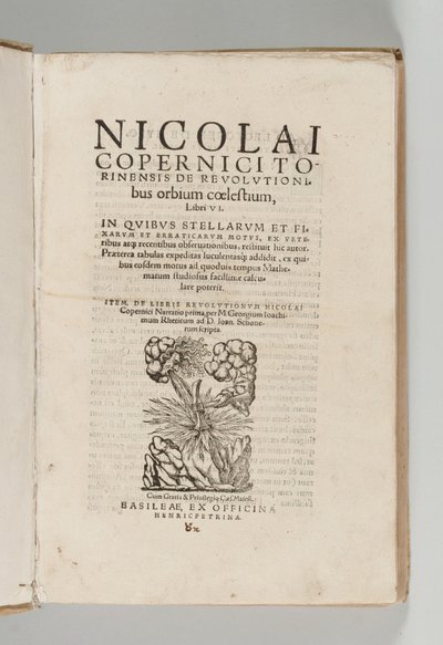 Göksel dünyaların devrimleri, Nicolaus Copernicus (1473-1543) ile De libris Revolutionum Nicolai Copernici Narratio prima, Georg Johann Rheticus (1514-74), Basel: Heinrich Petri by Swiss School