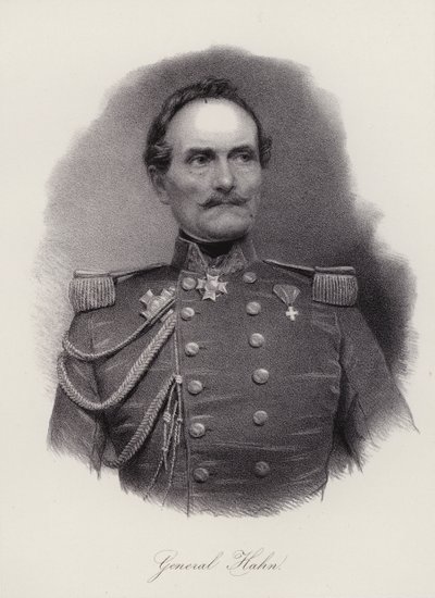 Emanuel Hahn, İsviçreli general (gravür) by Swiss School