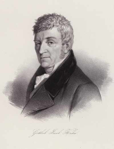 Gottlieb Jakob Kuhn, İsviçreli halkbilimci ve şair (gravür) by Swiss School