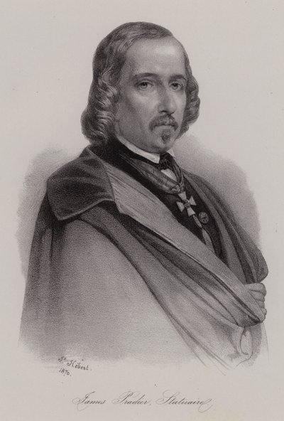 James Pradier, İsviçre doğumlu Fransız heykeltıraş (gravür) by Swiss School