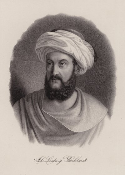 Johann Ludwig Burckhardt, İsviçreli gezgin ve coğrafyacı (gravür) by Swiss School