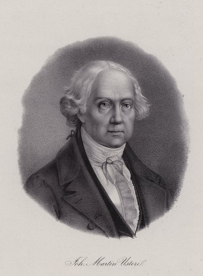Johann Martin Usteri, İsviçreli şair (gravür) by Swiss School