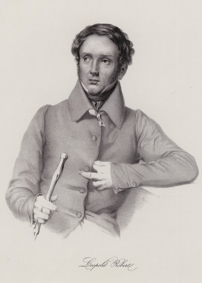 Louis Leopold Robert, İsviçreli ressam (gravür) by Swiss School