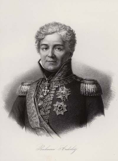 Niklaus Franz von Bachmann, Napolyon Savaşlarında savaşan İsviçreli general (gravür) by Swiss School