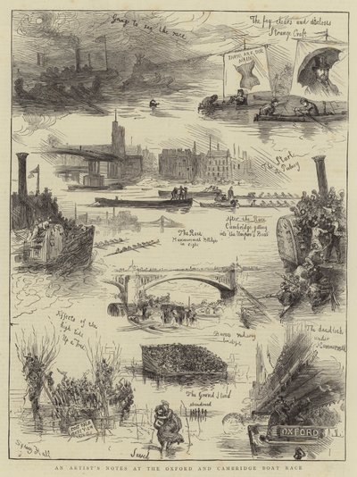 Oxford ve Cambridge Tekne Yarışında Bir Sanatçının Notları by Sydney Prior Hall