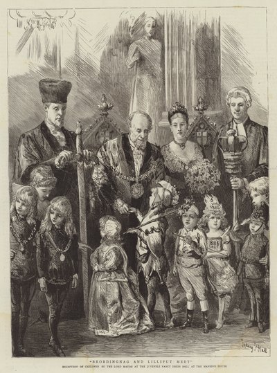 Brobdingnag ve Lilliput Buluşması by Sydney Prior Hall