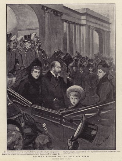 Londra'dan Kral ve Kraliçe'ye Hoş Geldiniz by Sydney Prior Hall