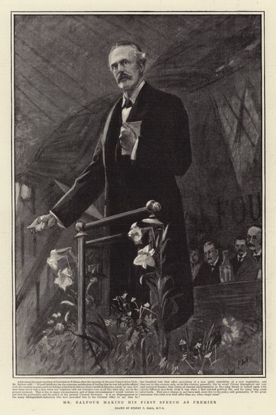 Bay Balfour Başbakan Olarak İlk Konuşmasını Yapıyor by Sydney Prior Hall