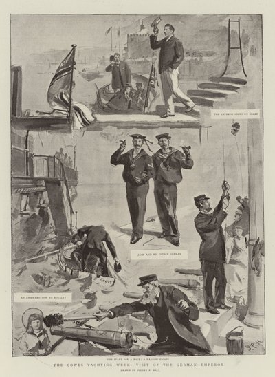 Cowes Yat Haftası, Alman İmparatoru Ziyareti by Sydney Prior Hall