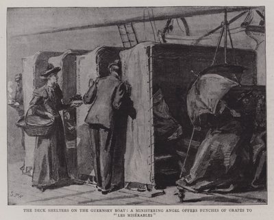 Guernsey Teknesindeki Güverte Sığınakları, bir Bakan Melek, Sefillere Bir Demet Üzüm sunuyor by Sydney Prior Hall