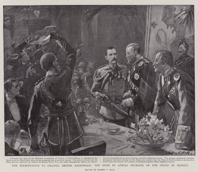 Atholl Dükü Albay Hector MacDonald'a Onur Kılıcını büken Sunum by Sydney Prior Hall