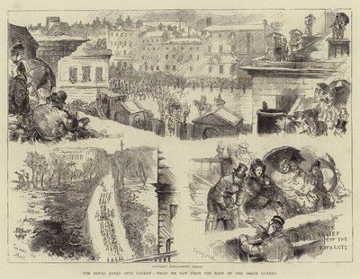 Londra'ya Kraliyet Girişi, Atlı Muhafızların Çatısından Gördüklerimiz by Sydney Prior Hall