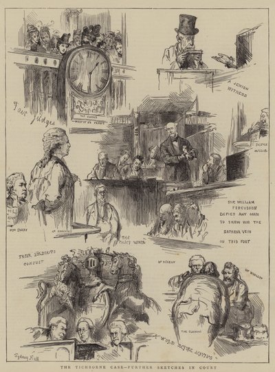 Tichborne Davası, Mahkemede Daha Fazla Eskiz by Sydney Prior Hall