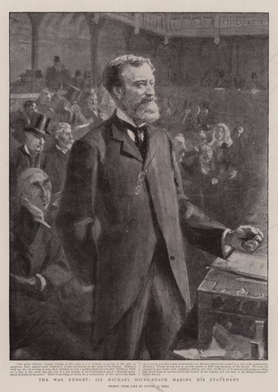Savaş Bütçesi, Sir Michael Hicks-Beach Açıklamasını Yapıyor by Sydney Prior Hall