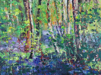 Bluebells ve Dans Eden Yapraklar by Sylvia Paul