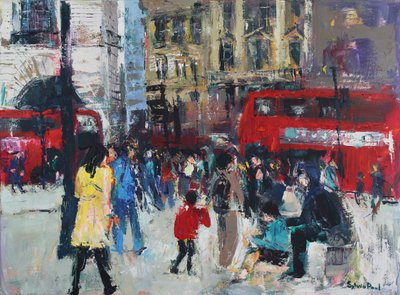 Londra Halkı, 2024 (akrilik) by Sylvia Paul