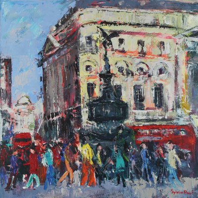 Piccadilly People, 2024 (akrilik) by Sylvia Paul