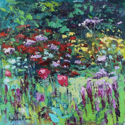 Bahçedeki Gelincikler, 2021 (tuval üzerine yağlıboya) by Sylvia Paul