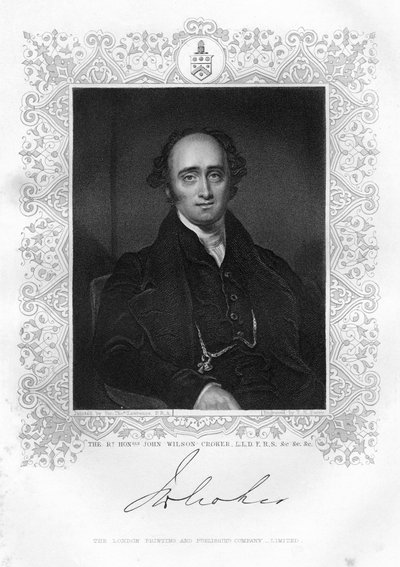 John Wilson Croker 1780-1857, İrlandalı devlet adamı ve yazar, 19. yüzyıl. by TH Parry