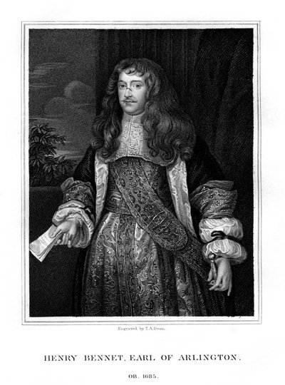 Henry Bennet, 1. Arlington Kontu, İngiliz devlet adamı, 1828. by T. A. Dean