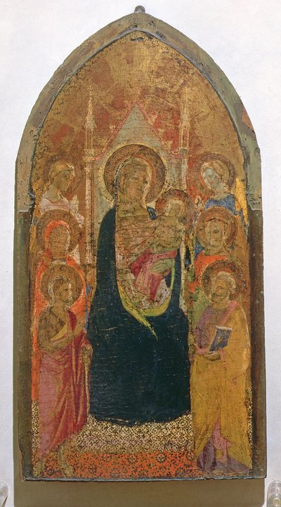 Azizler ile Madonna ve Çocuk (panelde öfke) by Taddeo Gaddi
