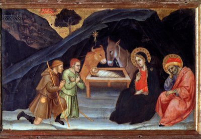 Çobanların hayranlığı - ahşap üzerine tempera by Taddeo di Bartolo