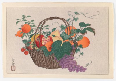 Meyve Sepetli Natürmort, 1930 dolayları (baskı) by Taisu Taisu