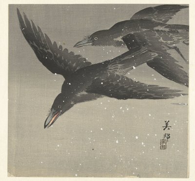 karda kargalar by Takahashi Biho