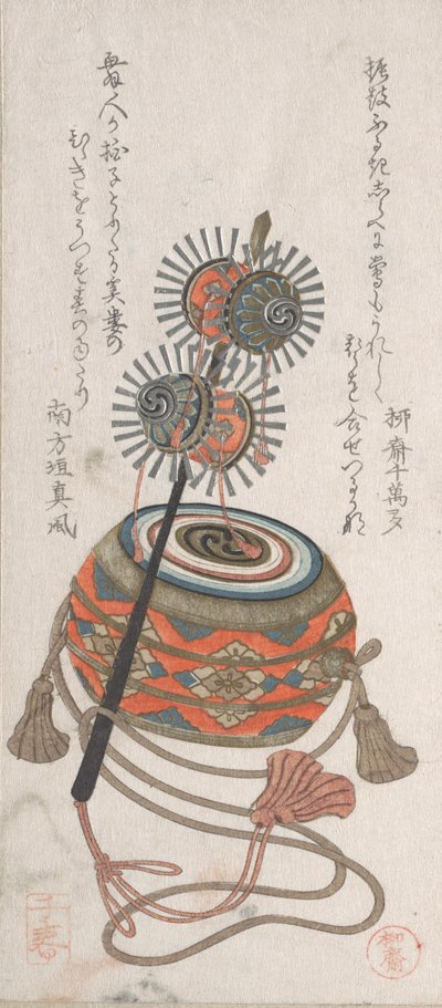 Davul ve Keiro, Bugaku Dansı için Kullanılan Bir Tür Müzik Aleti, 19. yüzyıl. by Takashima Chiharu
