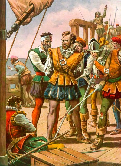 Mutiny on board the fleet of Magellan by Tancredi Scarpelli