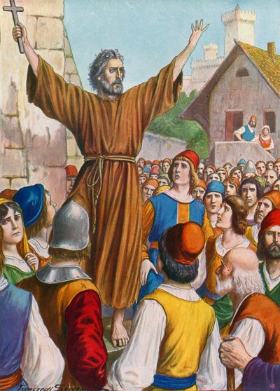 Münzevi Peter vaaz veriyor by Tancredi Scarpelli