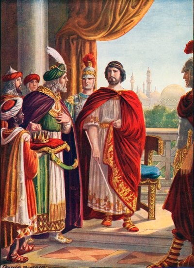 Pers Kralı, Tigriç savaşından sonra, İmparator Julian ile barış için dava açtı. by Tancredi Scarpelli