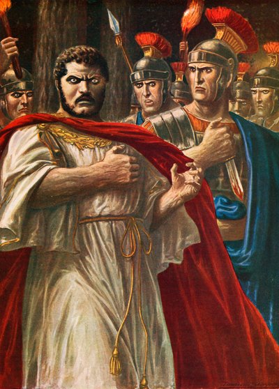 İmparator Caracalla, Julius Martialis tarafından öldürülmek üzere by Tancredi Scarpelli