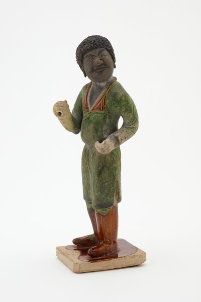 Damat, c.700-750 (kurşun-silikat sırlı ve boyalı detaylı toprak kap) by Tang Dynasty Chinese School