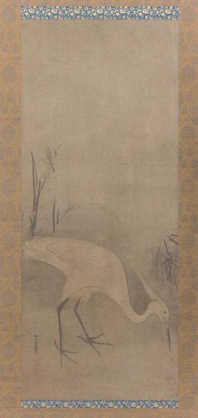 Beyaz Balıkçıl Shirosagi zu, 17. yüzyılın başlarında. by Tawaraya Sotatsu
